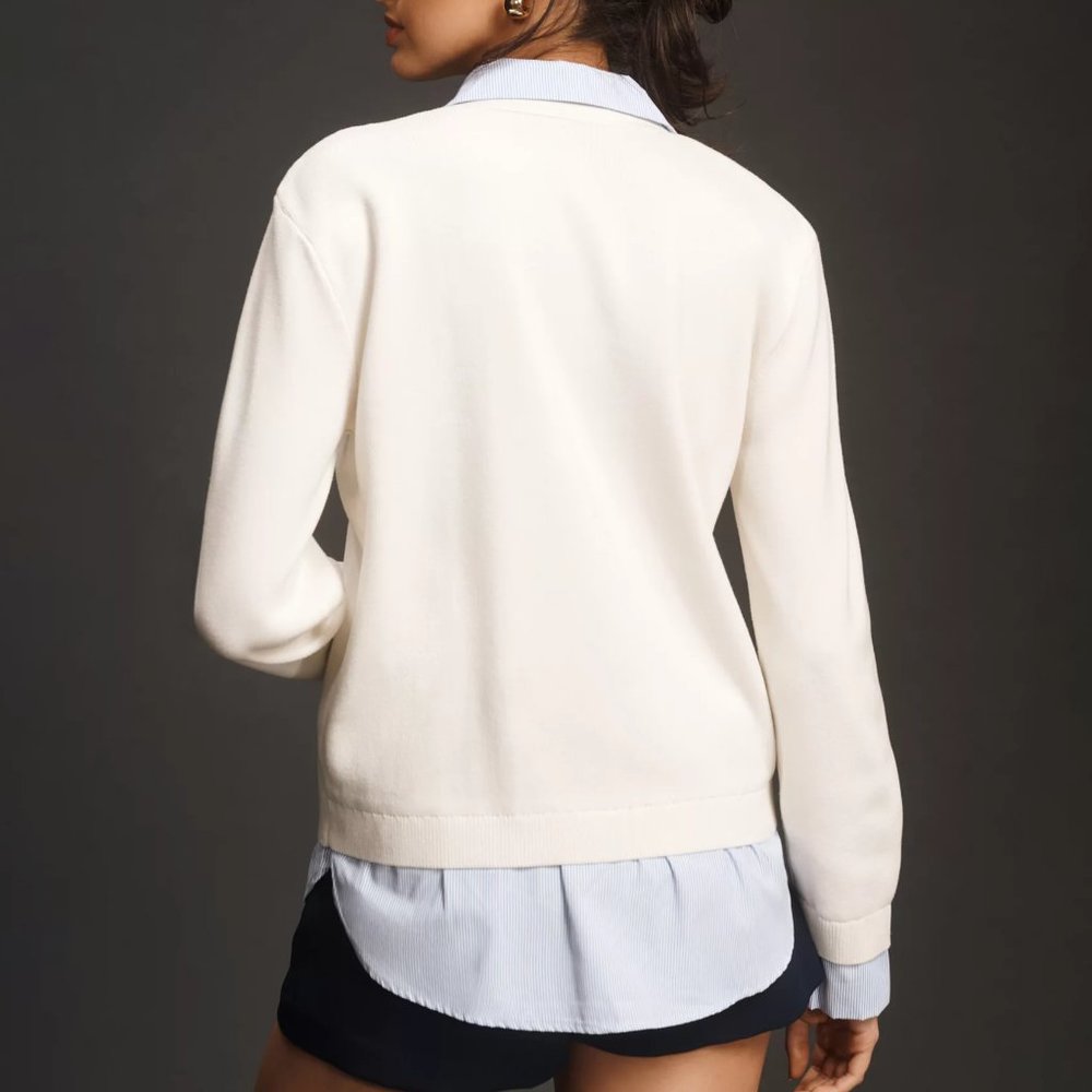 Anthropologie English Factory Mixed Media Cardigan Sweater - Picture 3 of 4